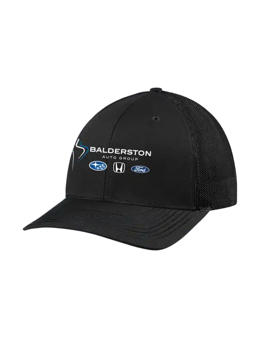 Richardson Adjustable Snapback Original 112 Trucker Cap Black w/Black Mesh w/Balderston Auto Group Logo