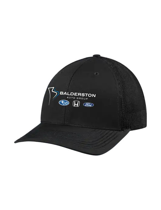Richardson Adjustable Snapback Original 112 Trucker Cap Black w/Black Mesh w/Balderston Auto Group Logo