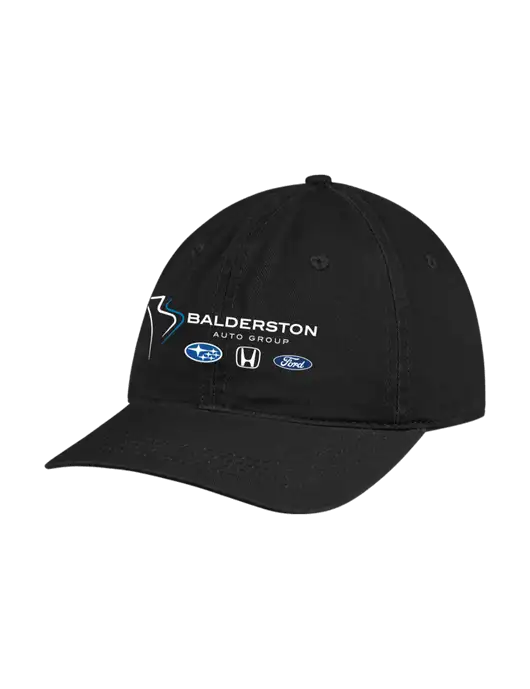Garment Washed Unstructured Twill Black Cap w/Balderston Auto Group Logo