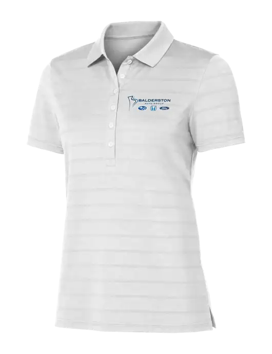Callaway Womens Bright White Ventilated Polo w/Balderston Auto Group Logo