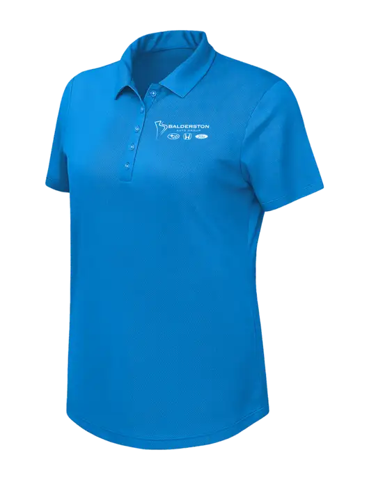 Callaway Womens Birdseye Dark Carolina Blue Polo w/Balderston Auto Group Logo