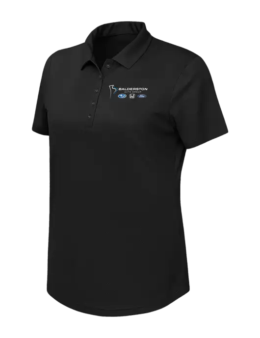 Callaway Womens Birdseye Black Polo w/Balderston Auto Group Logo