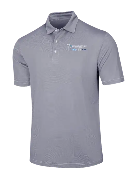 Callaway Navy Fine Line Stripe Polo w/Balderston Auto Group Logo