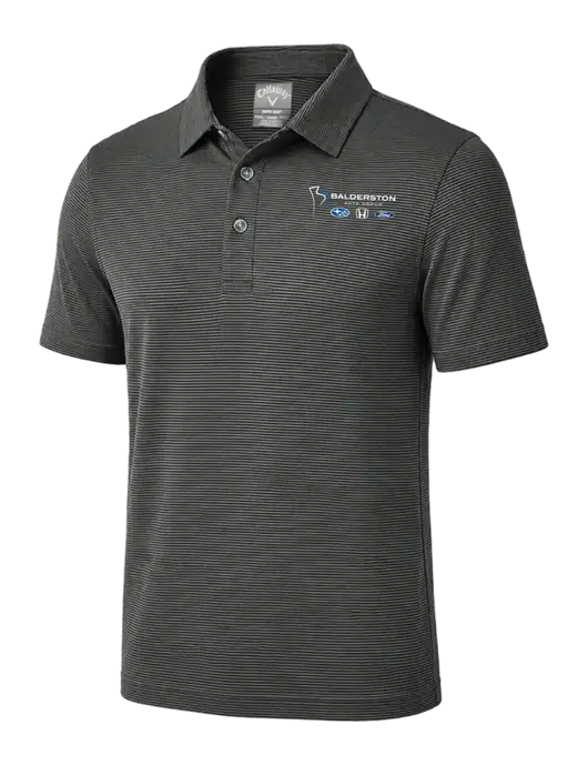 Callaway Black Fine Line Stripe Polo w/Balderston Auto Group Logo