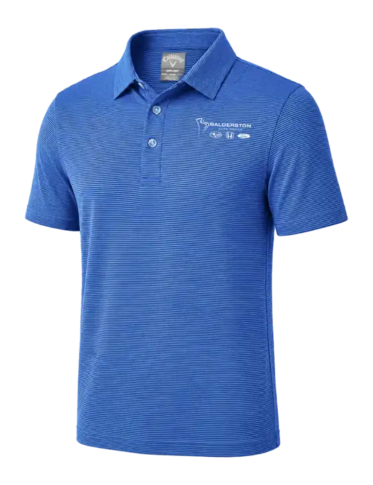 Callaway Royal Blue Fine Line Stripe Polo w/Balderston Auto Group Logo