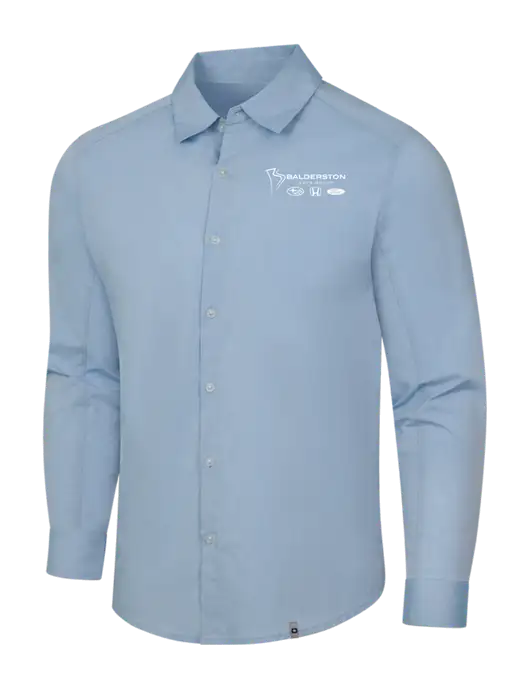 OGIO Light Blue Commuter Woven Shirt w/Balderston Auto Group Logo