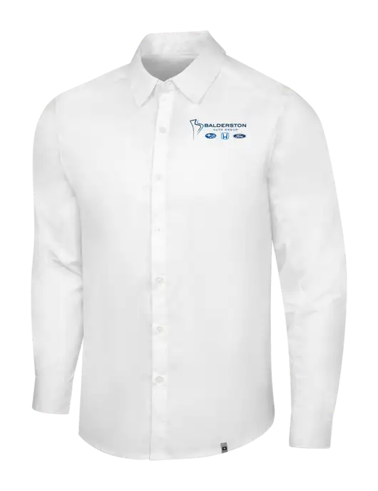 OGIO White Commuter Woven Shirt w/Balderston Auto Group Logo