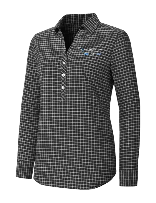 Womens Dark Grey/White City Stretch Shirt w/Balderston Auto Group Logo