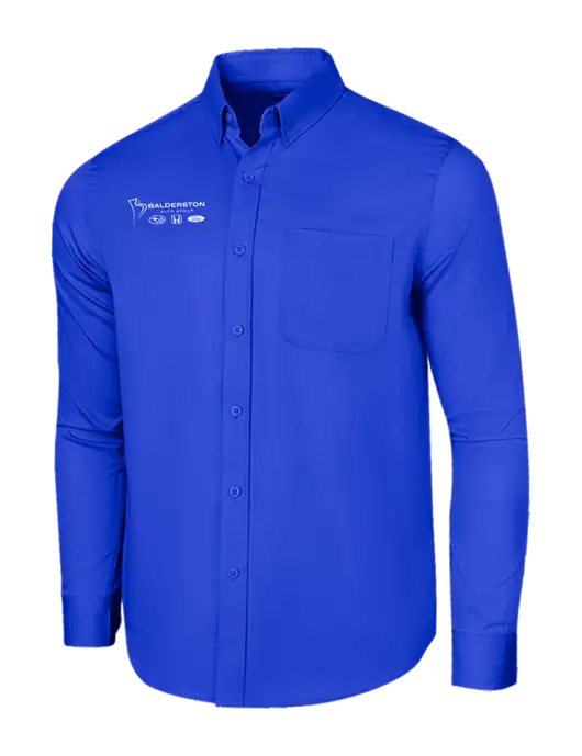 Long Sleeve Dark Royal Superpro React Twill Shirt w/Balderston Auto Group Logo