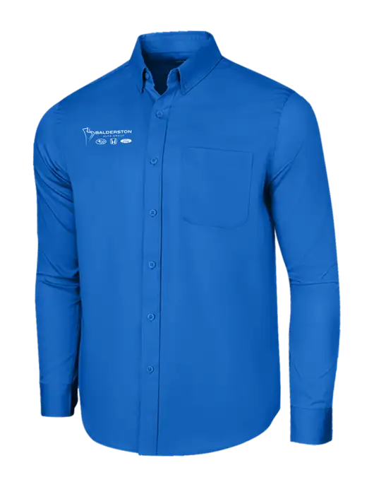 Long Sleeve Royal Blue Superpro React Twill Shirt w/Balderston Auto Group Logo