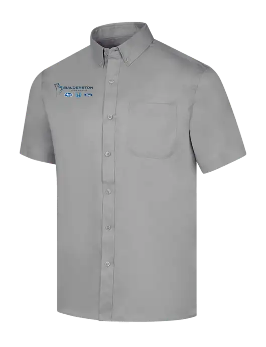 Short Sleeve Light Grey Superpro React Twill Shirt w/Balderston Auto Group Logo