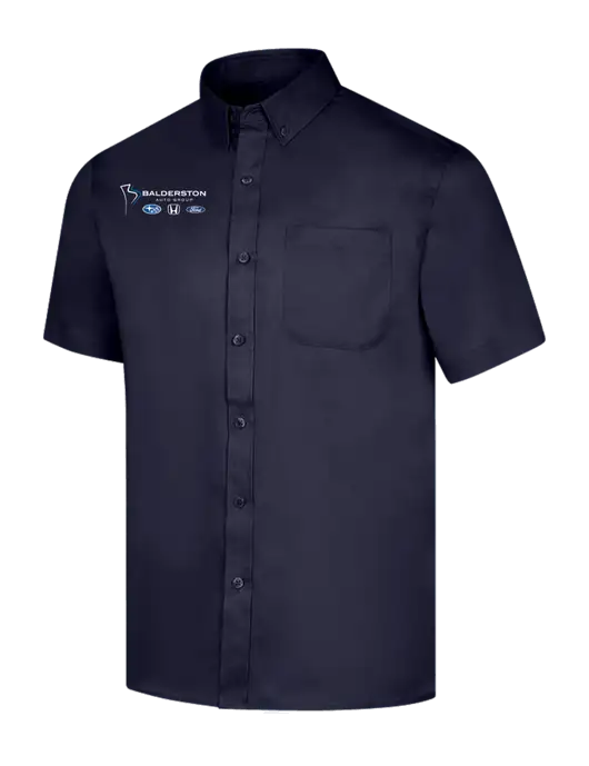 Short Sleeve Navy Superpro React Twill Shirt w/Balderston Auto Group Logo