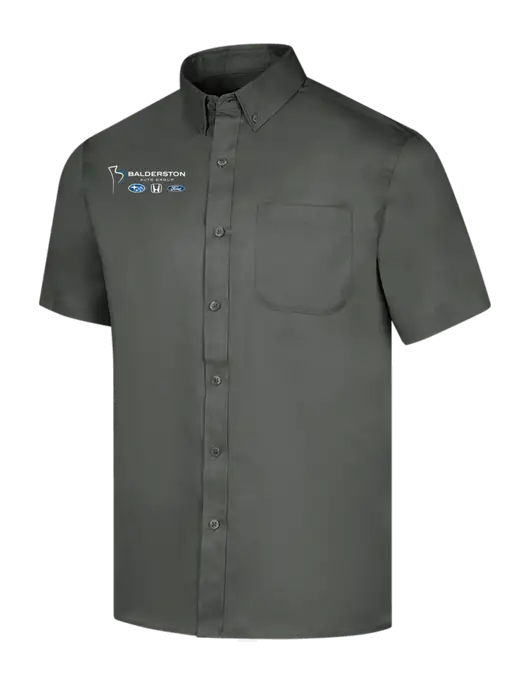 Short Sleeve Dark Grey Superpro React Twill Shirt w/Balderston Auto Group Logo