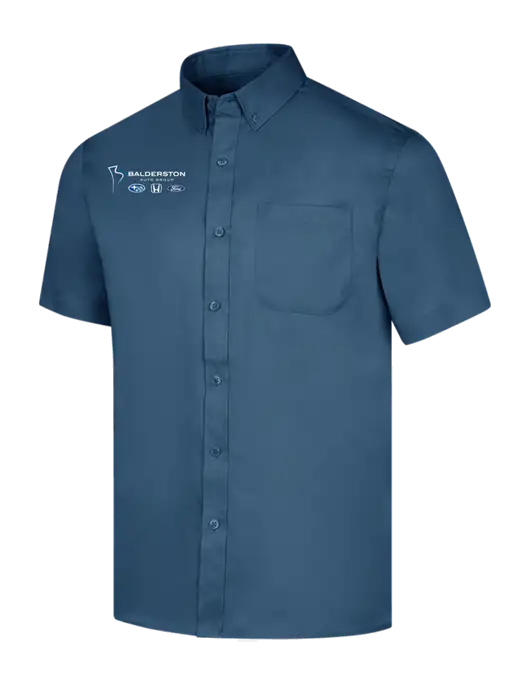 Short Sleeve Light Navy Superpro React Twill Shirt w/Balderston Auto Group Logo