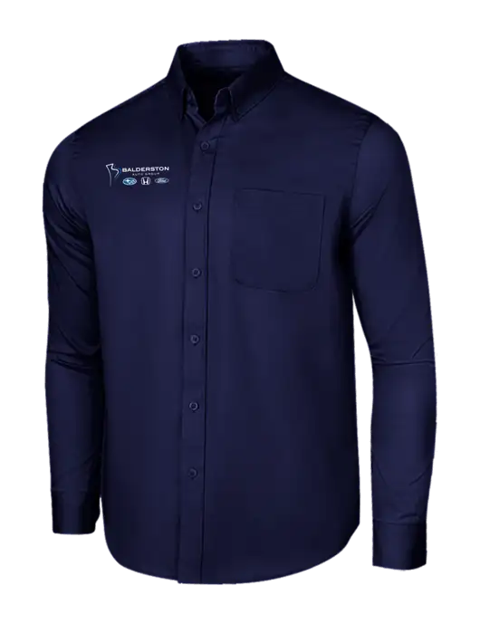 Long Sleeve Navy Superpro React Twill Shirt w/Balderston Auto Group Logo