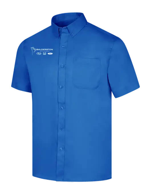 Short Sleeve Royal Blue Superpro React Twill Shirt w/Balderston Auto Group Logo