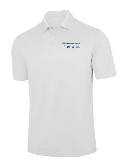 White Performance Fine Jacquard Polo w/Balderston Auto Group Logo
