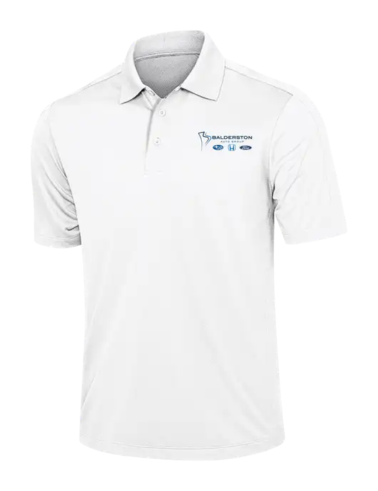 White Diamond Textured Jacquard Polo w/Balderston Auto Group Logo