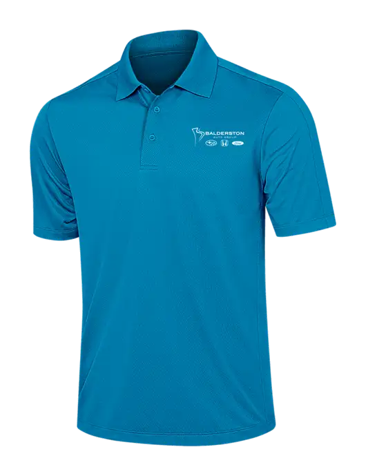 Sapphire Blue Diamond Textured Jacquard Polo w/Balderston Auto Group Logo