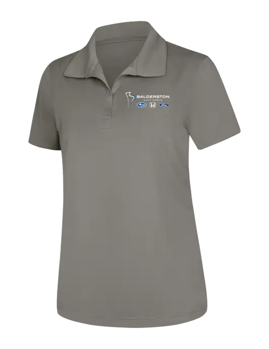 Womens Medium Grey Micropique Sport-Wick Polo w/Balderston Auto Group Logo