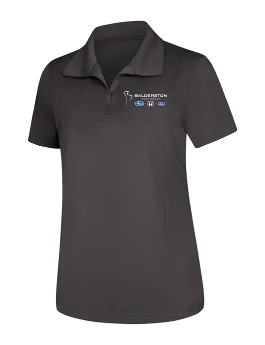 Womens Dark Grey Micropique Sport-Wick Polo w/Balderston Auto Group Logo