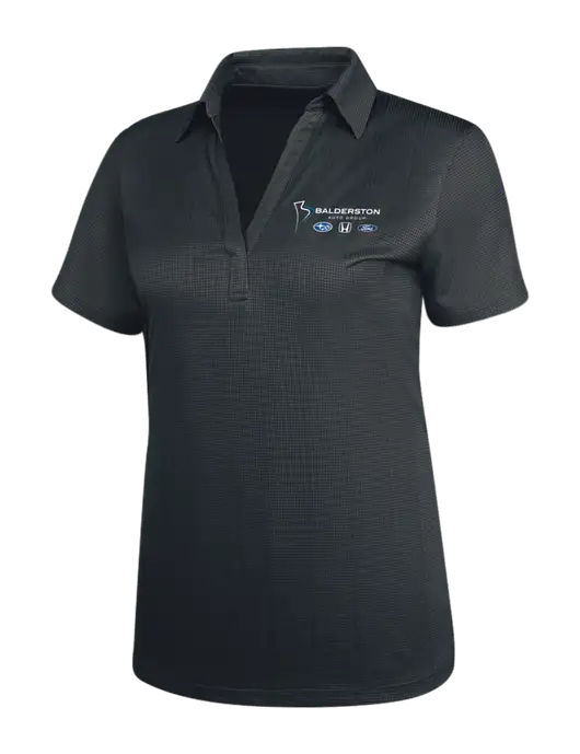 Dark Grey Womens Performance Fine Jacquard Polo w/Balderston Auto Group Logo