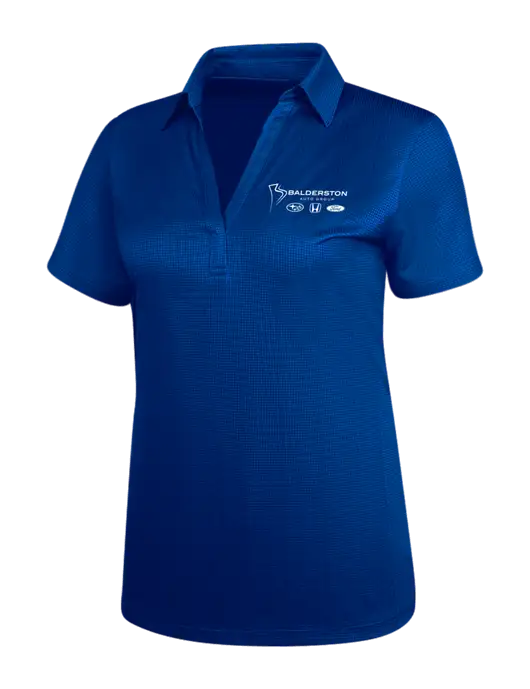 Dark Royal Blue Womens Performance Fine Jacquard Polo w/Balderston Auto Group Logo