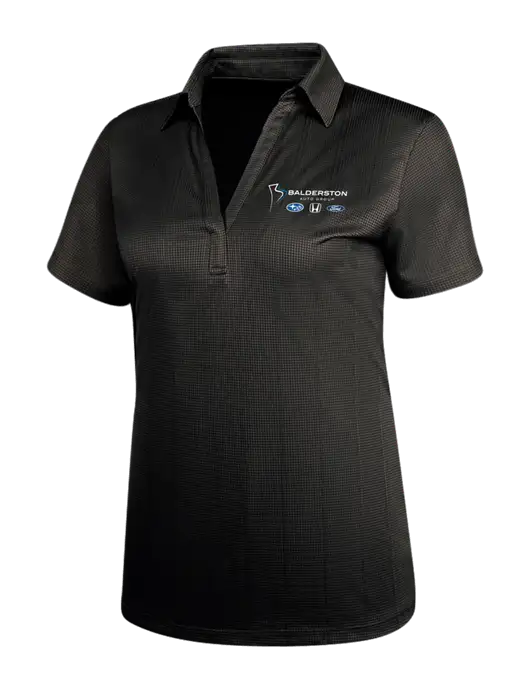 Black Womens Performance Fine Jacquard Polo w/Balderston Auto Group Logo