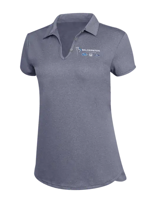 True Navy Womens Trace Heather Polo w/Balderston Auto Group Logo