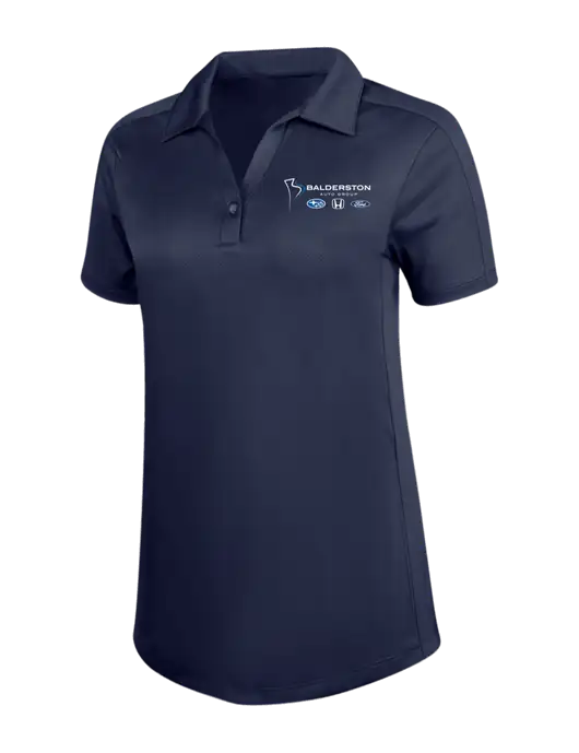 Womens Dark Navy Diamond Jacquard Polo w/Balderston Auto Group Logo
