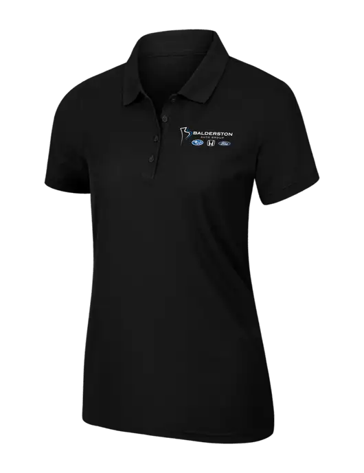 Womens Black Core Classic Pique Polo w/Balderston Auto Group Logo