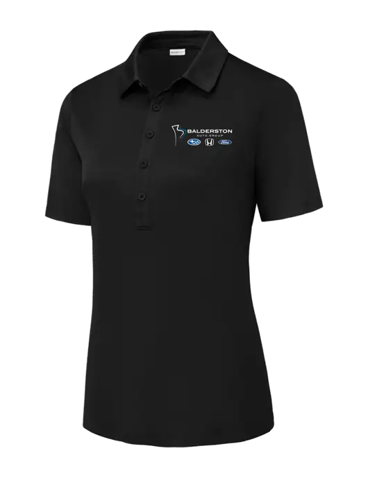 Black Womens Posi-UV Pro Polo w/Balderston Auto Group Logo