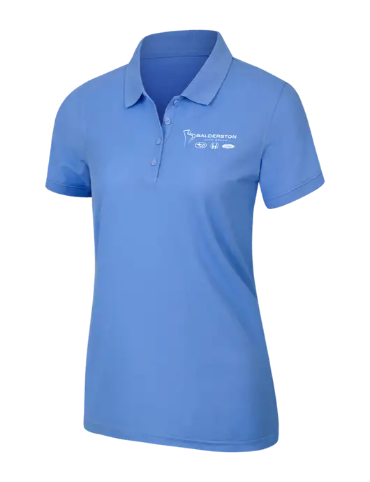 Carolina Blue Womens Core Classic Pique Polo w/Balderston Auto Group Logo