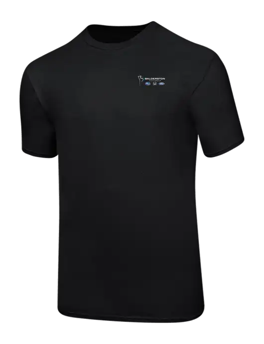 Ring Spun Jet Black 4.5 oz T-Shirt w/Balderston Auto Group Logo