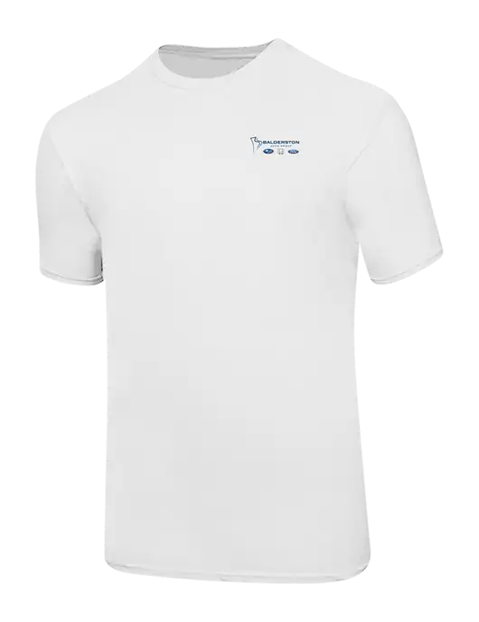 Ring Spun White 4.5 oz T-Shirt w/Balderston Auto Group Logo