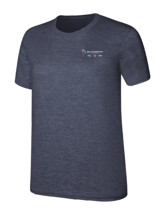 Womens Ring Spun Heather Navy 4.5 oz T-Shirt w/Balderston Auto Group Logo
