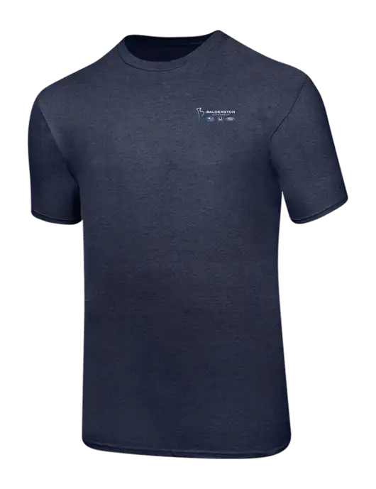 Ring Spun Heather Navy 4.5 oz T-Shirt w/Balderston Auto Group Logo