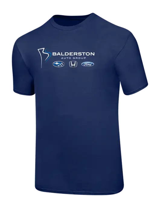 Ring Spun Navy 4.5 oz T-Shirt w/Balderston Auto Group Logo