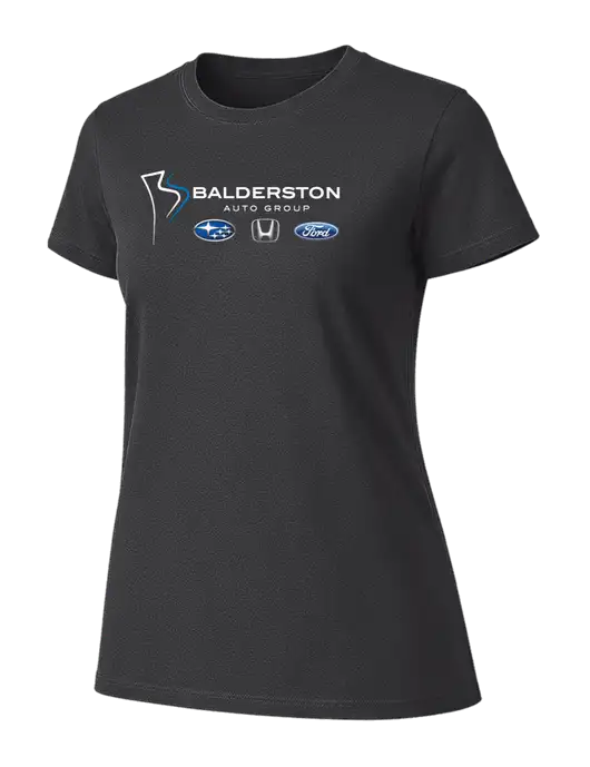 Womens Ring Spun Charcoal 4.5 oz T-Shirt w/Balderston Auto Group Logo