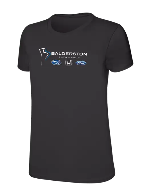 Womens Ring Spun Charcoal 4.5 oz T-Shirt w/Balderston Auto Group Logo