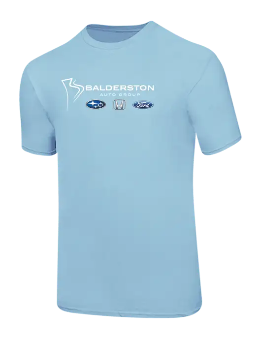 Ring Spun Light Blue 4.5 oz T-Shirt w/Balderston Auto Group Logo