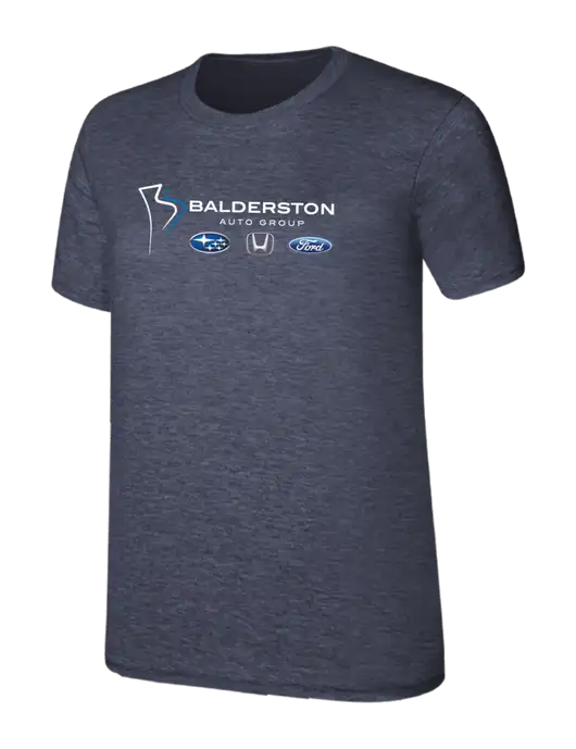 Womens Ring Spun Heather Navy 4.5 oz T-Shirt w/Balderston Auto Group Logo