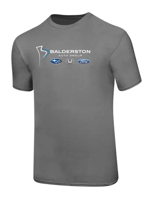 Ring Spun Medium Grey 4.5 oz T-Shirt w/Balderston Auto Group Logo