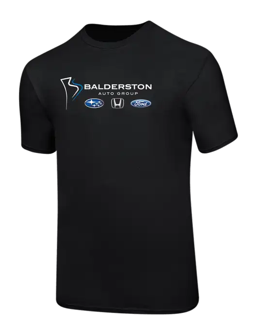 Ring Spun Jet Black 4.5 oz T-Shirt w/Balderston Auto Group Logo