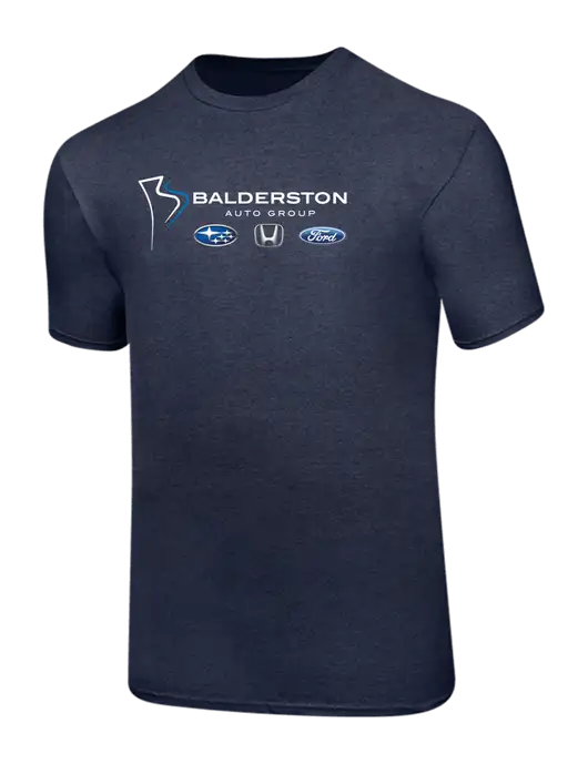 Ring Spun Heather Navy 4.5 oz T-Shirt w/Balderston Auto Group Logo