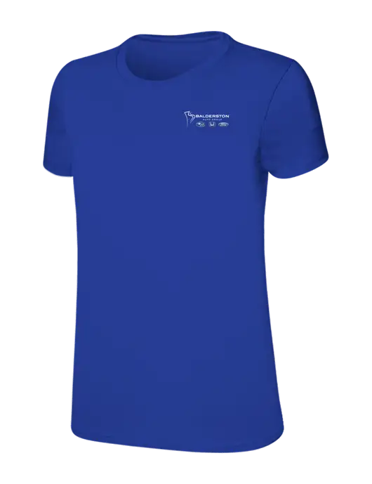 Womens Ring Spun Royal 4.5 oz T-Shirt w/Balderston Auto Group Logo