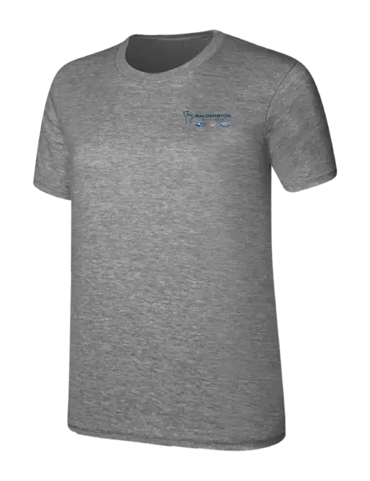 Womens Ring Spun Light Grey Heather 4.5 oz T-Shirt w/Balderston Auto Group Logo