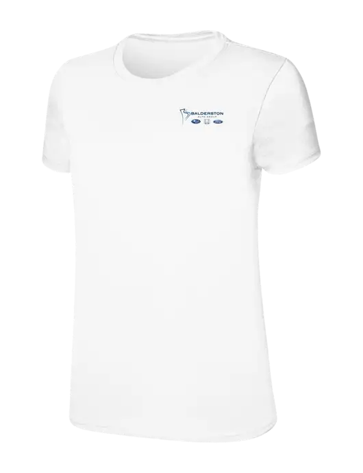 Womens Ring Spun White 4.5 oz T-Shirt w/Balderston Auto Group Logo