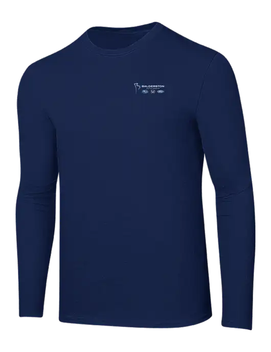 Ring Spun Navy 4.5 oz Long Sleeve T-Shirt w/Balderston Auto Group Logo