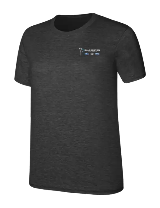Womens Ring Spun Dark Heather Grey 4.5 oz T-Shirt w/Balderston Auto Group Logo